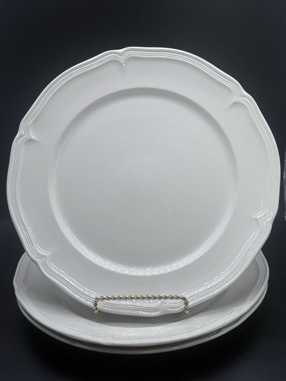 Villeroy & Boch Manoir Dinner Plate 10” White Vitro Porcelain Set Of 3